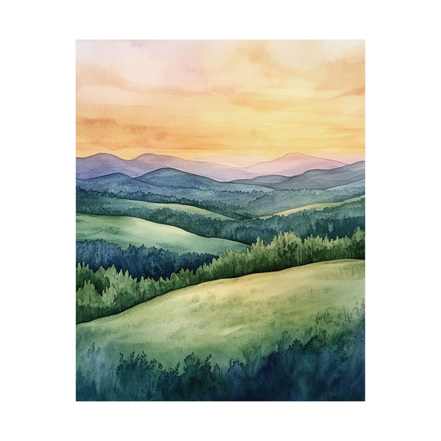 Golden Hour Valley Poster