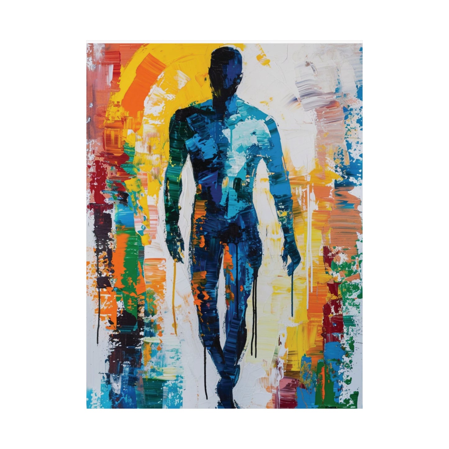 Abstract Man in Motion Printed Poster