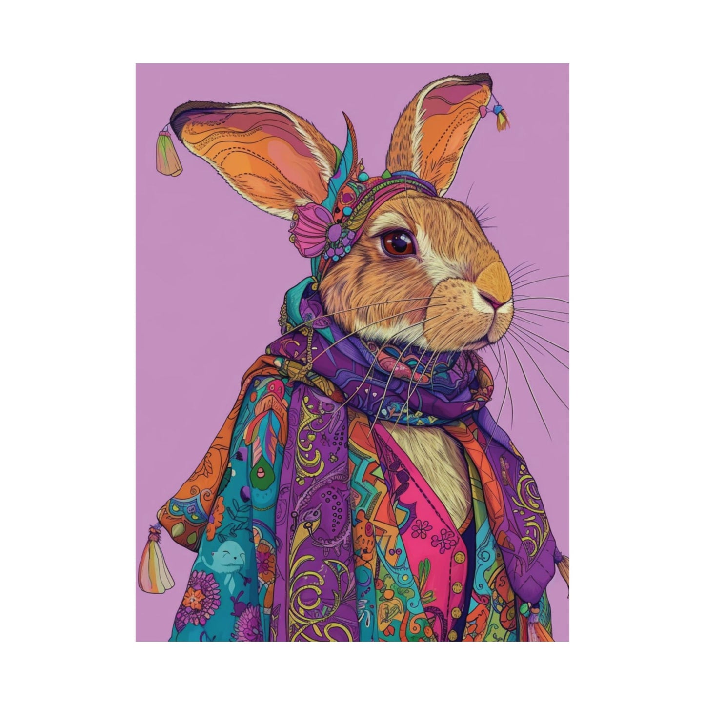Boho Bunny Printed Poster