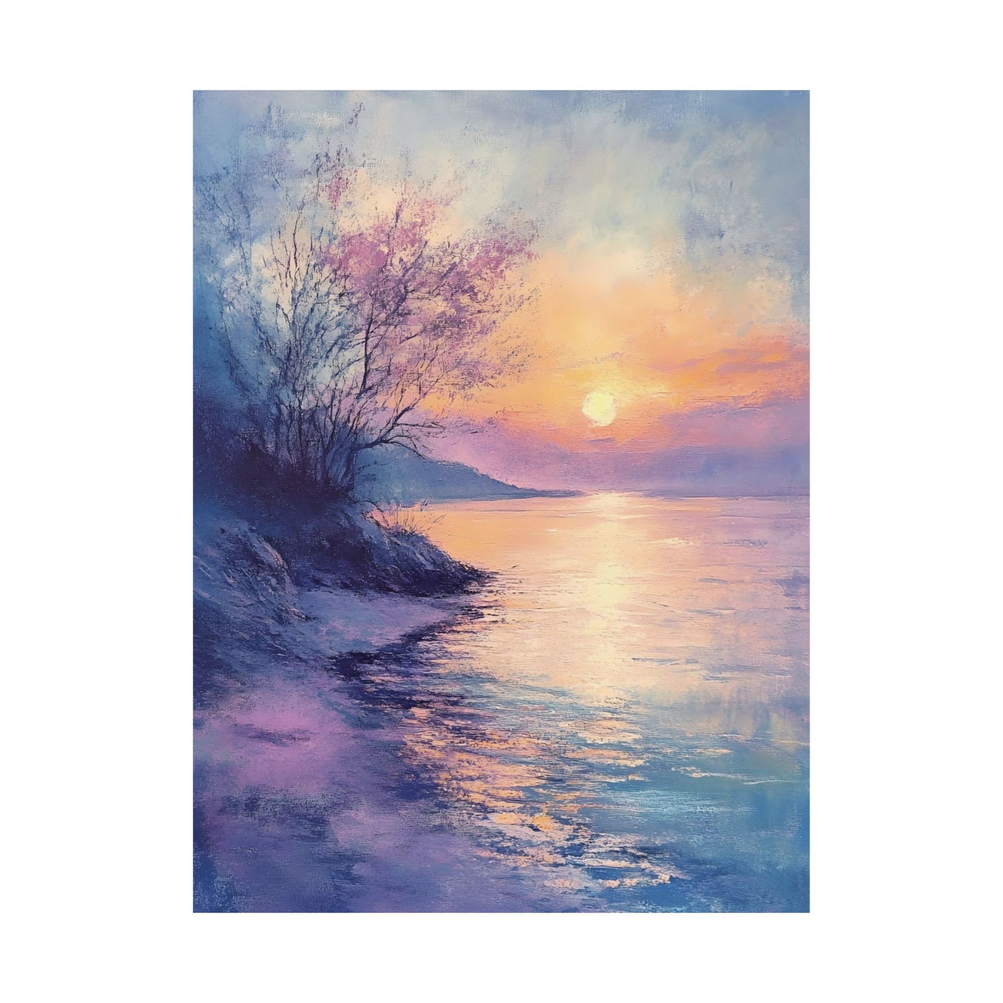 Pastel Coast Sunset Printed Poster