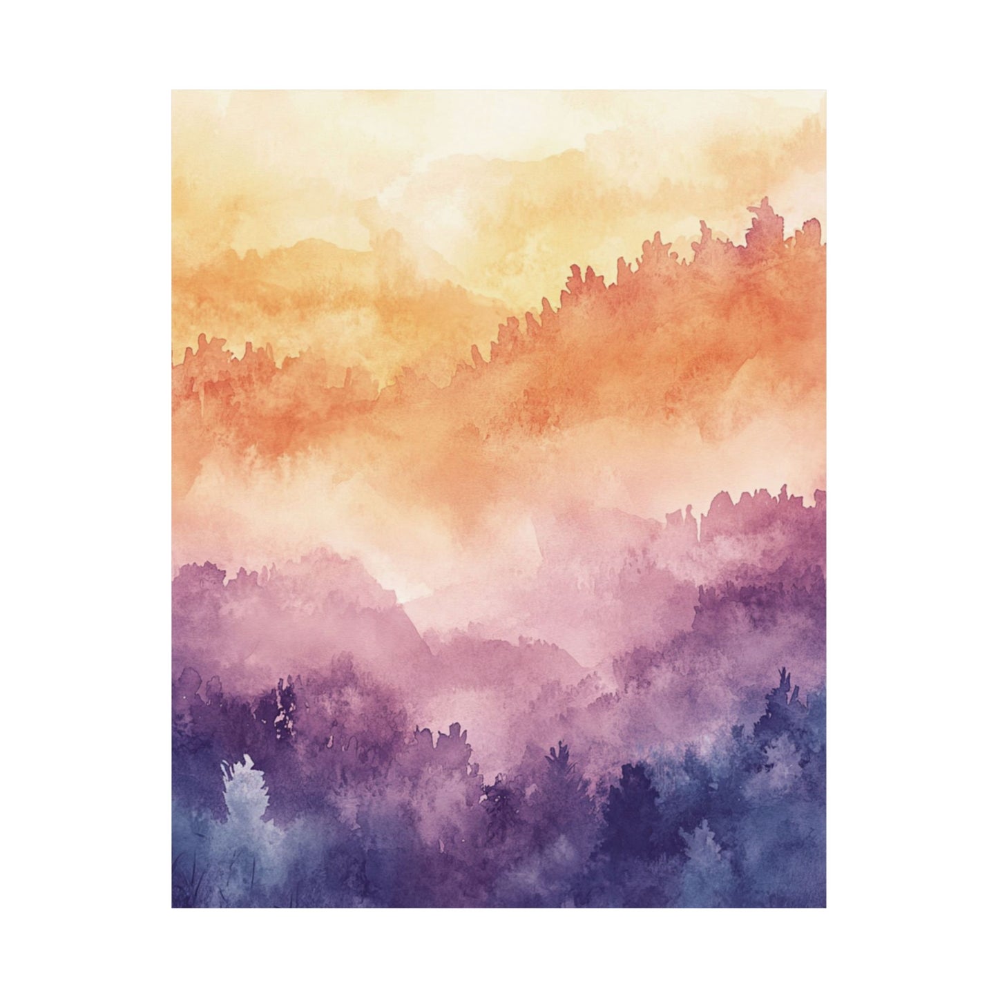 Misty Forest Sunset Poster