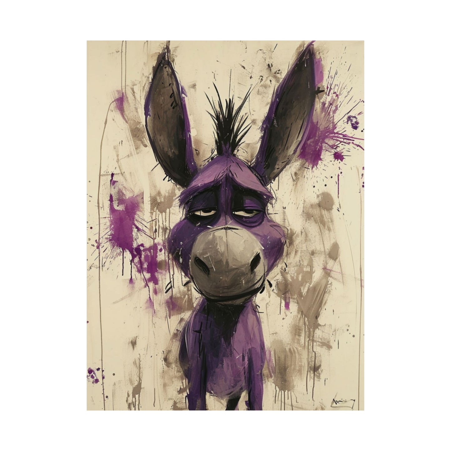 Purple Donkey Printed Poster