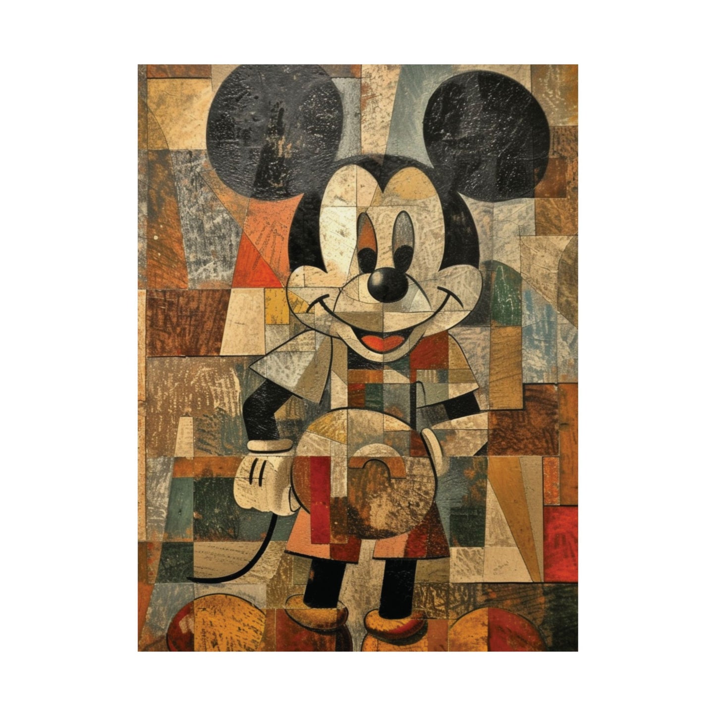 Cubist Mickey Mouse Printed Poster