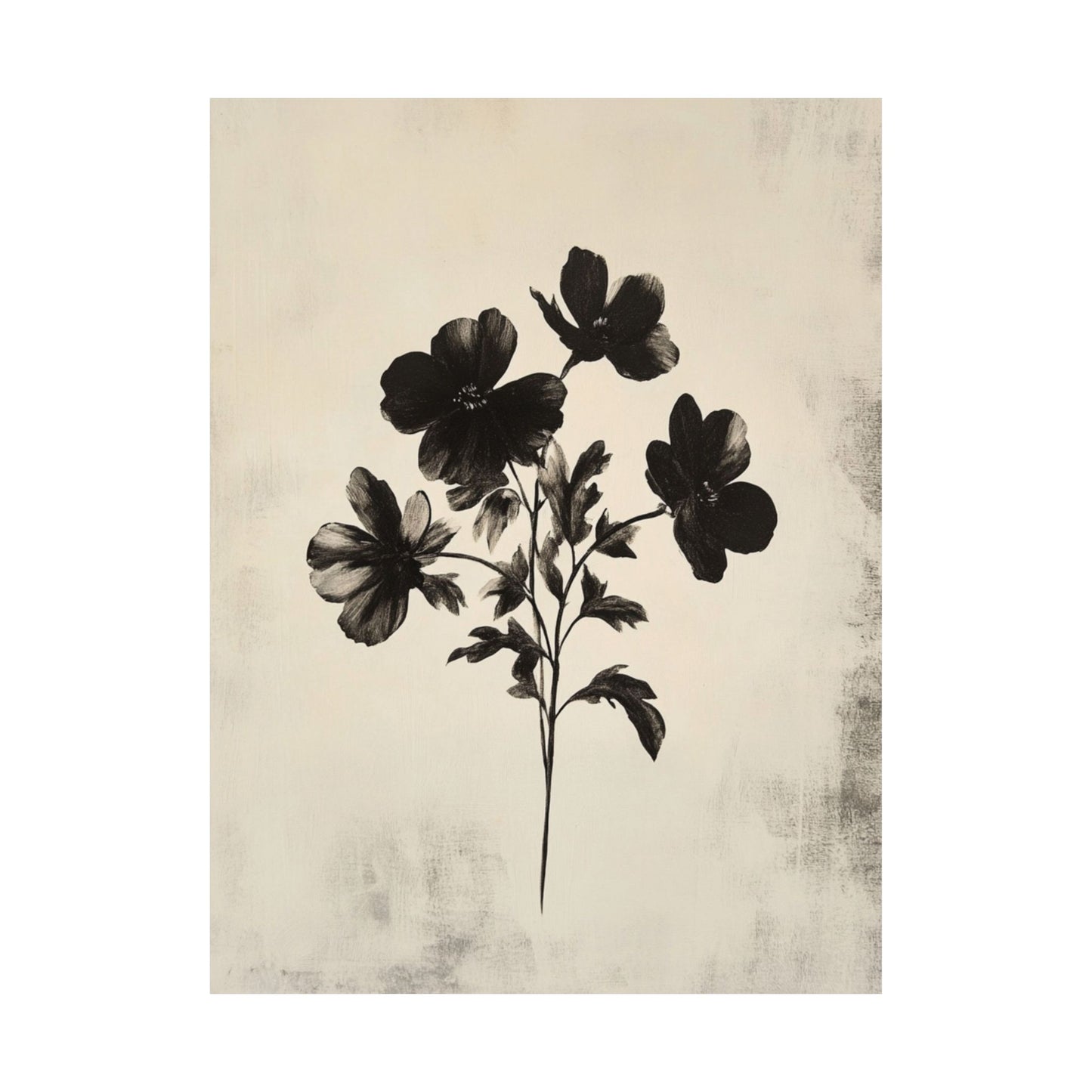 Vintage Dark Floral Poster