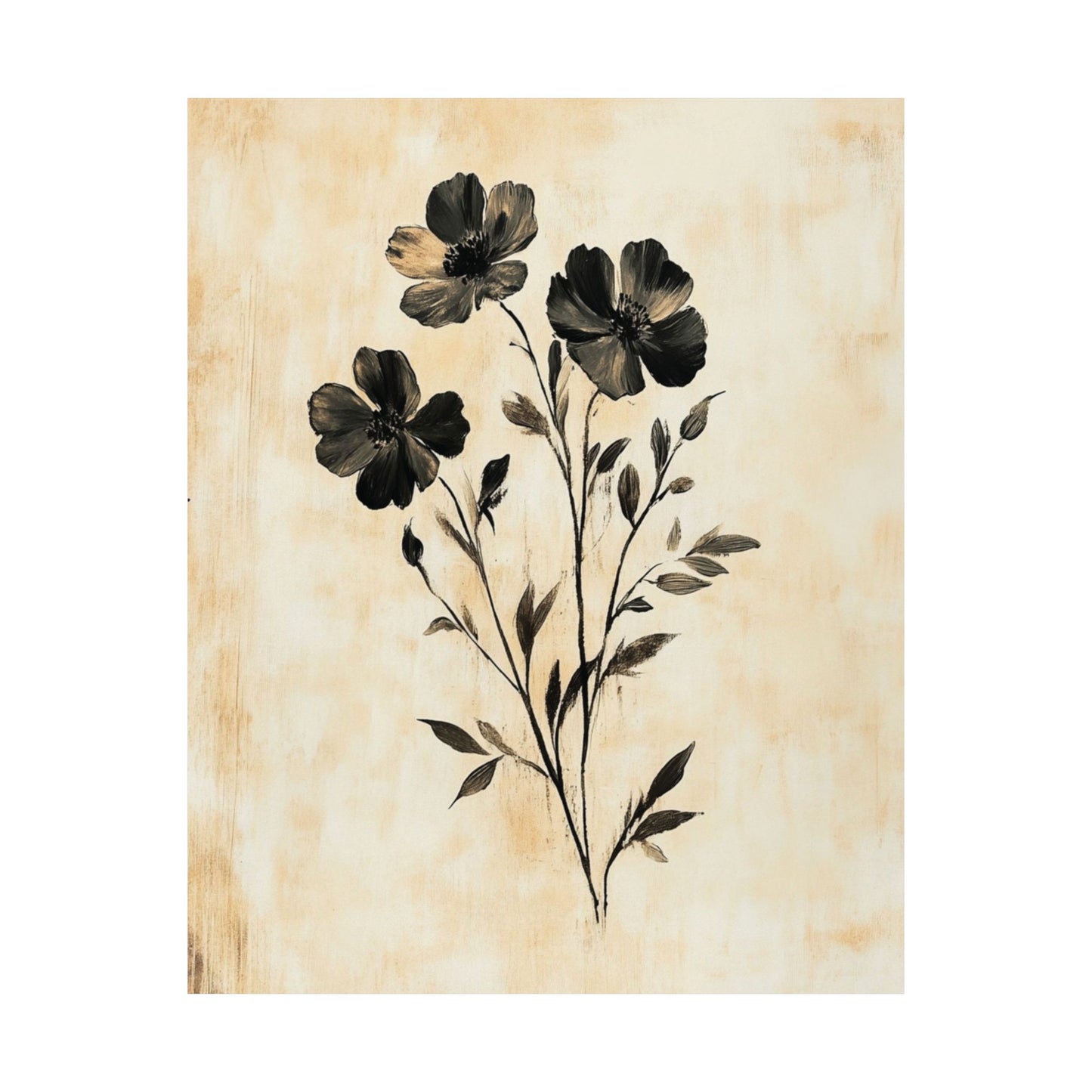 Antique Ink Blossom Poster