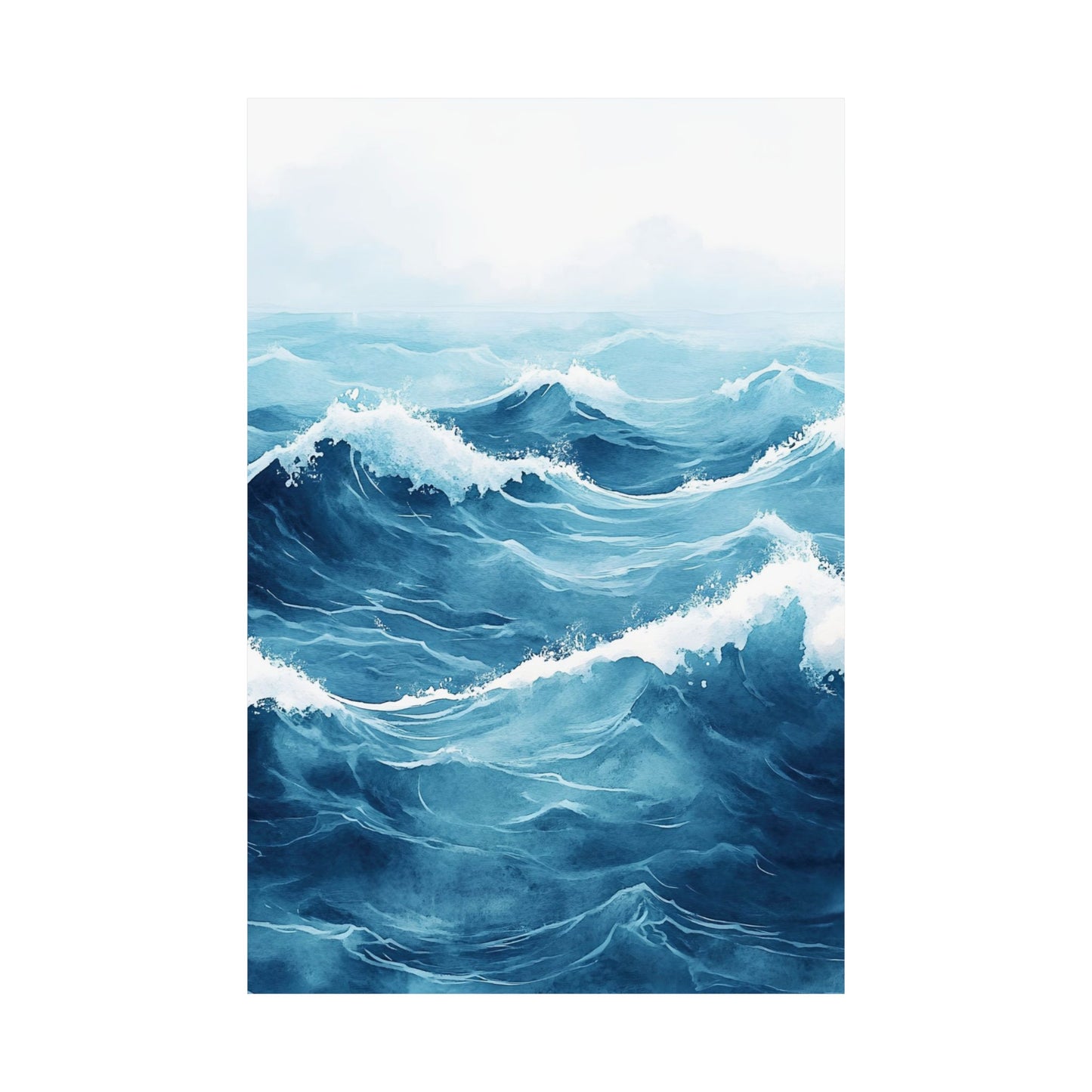 Watercolor Ocean Waves Printed Poster