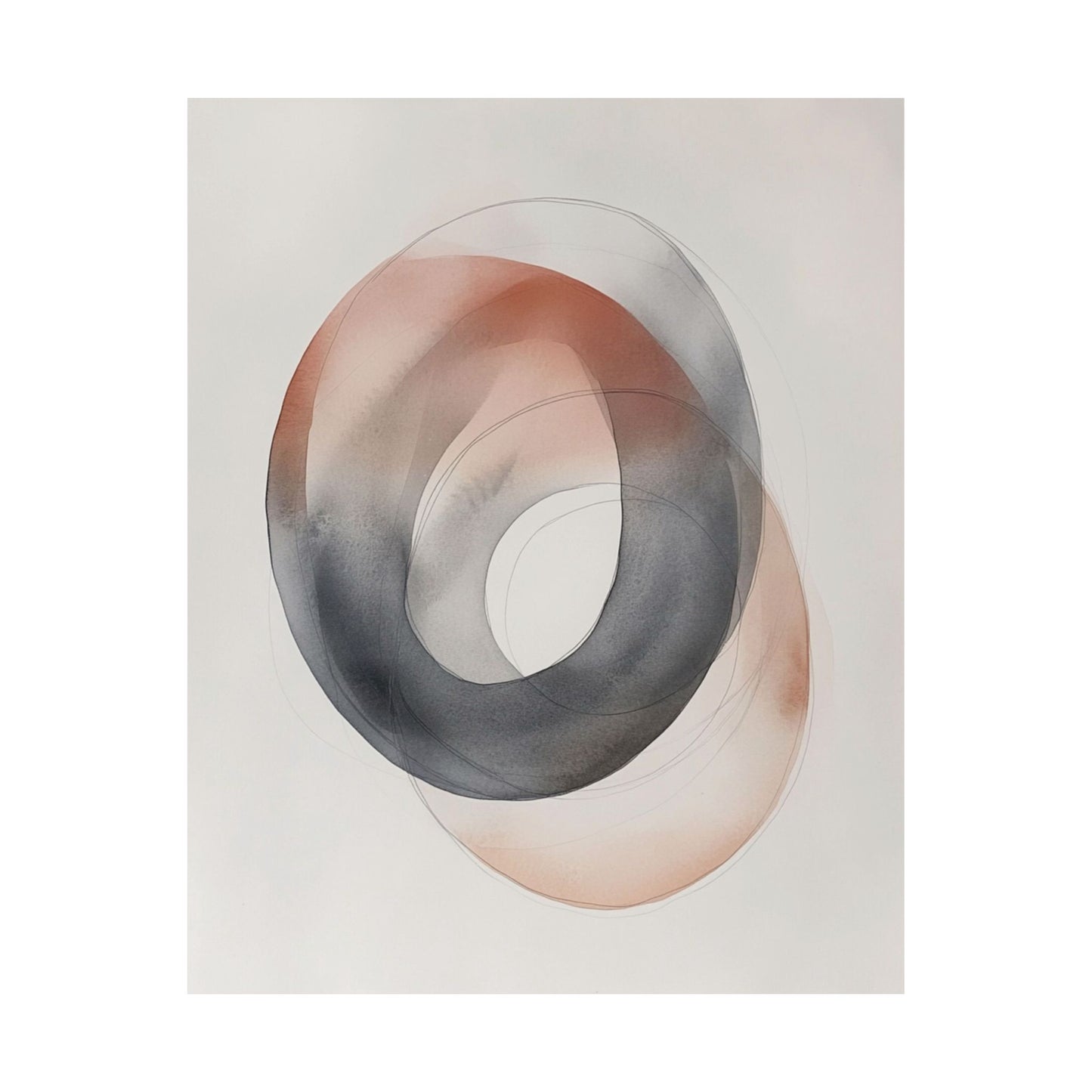 Terracotta Charcoal Circle Poster