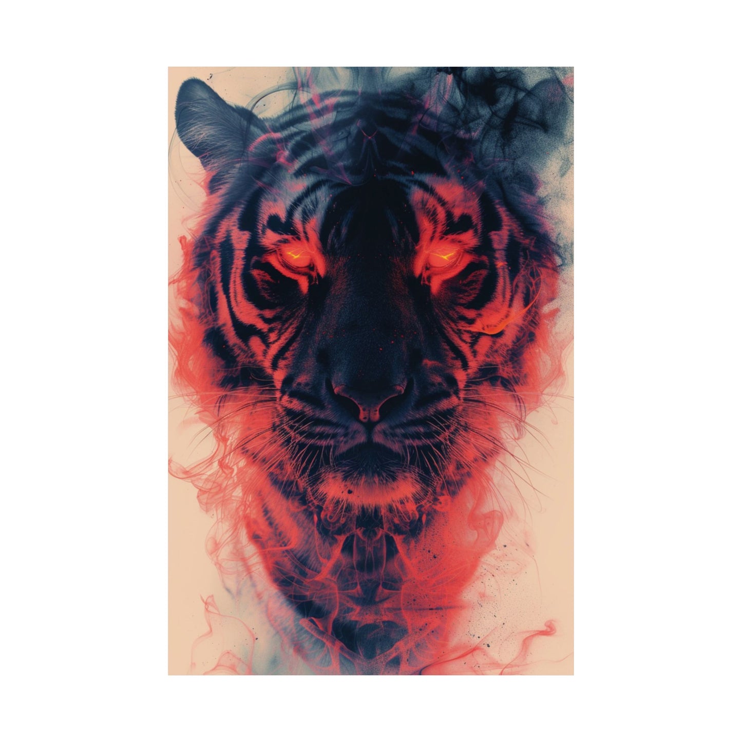 Fiery Tiger Portrait Printed Poster