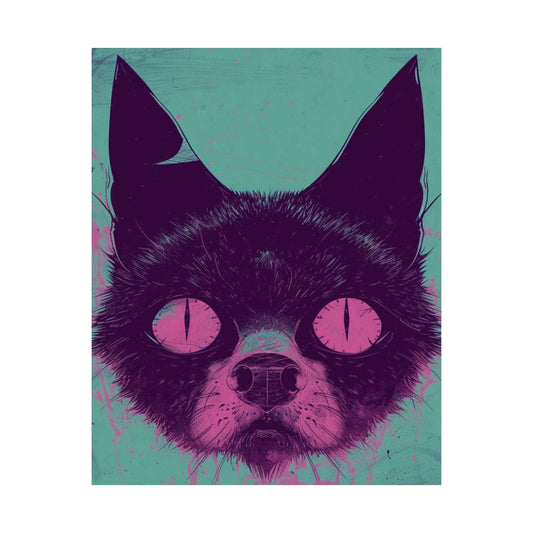 Neon Feline Printed Poster