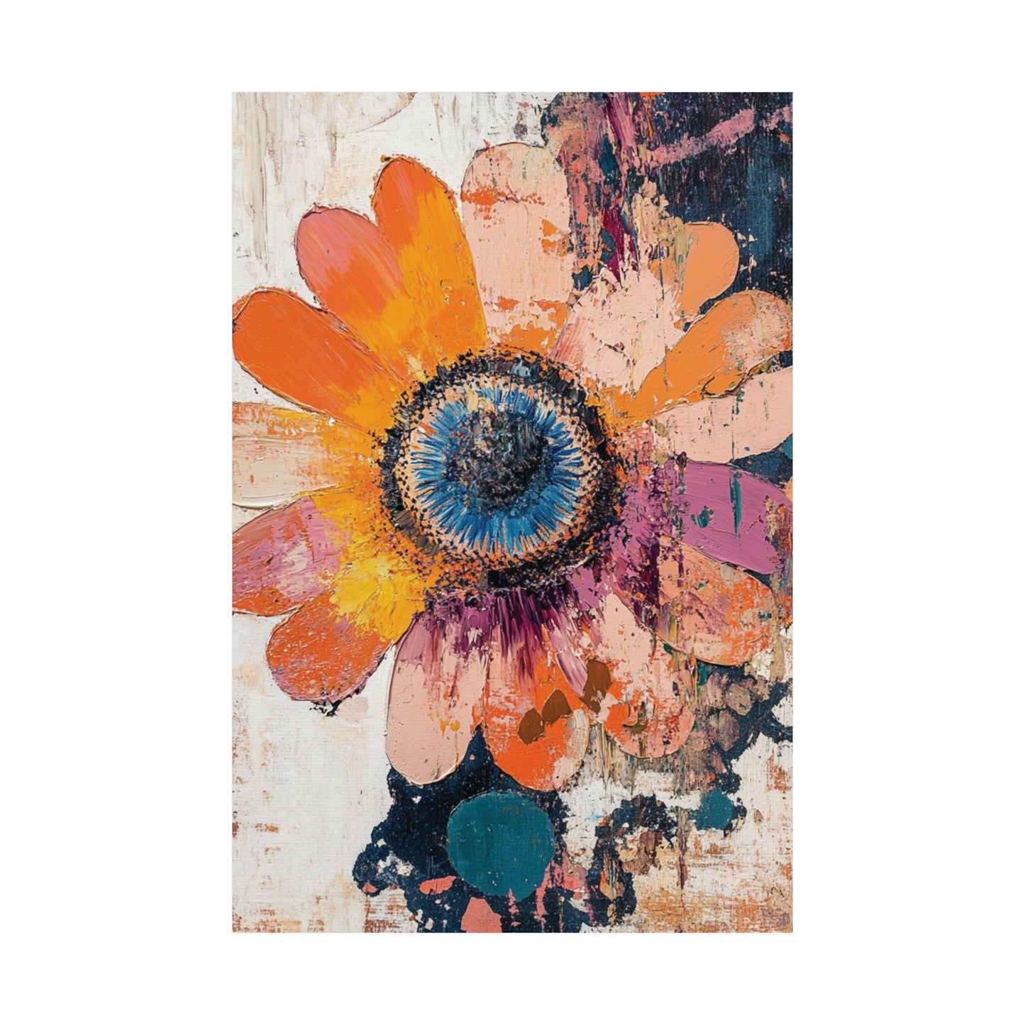 Textured Orange Daisy Poster