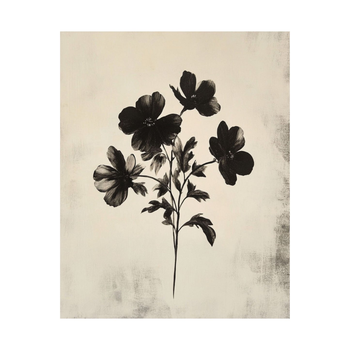 Vintage Dark Floral Poster