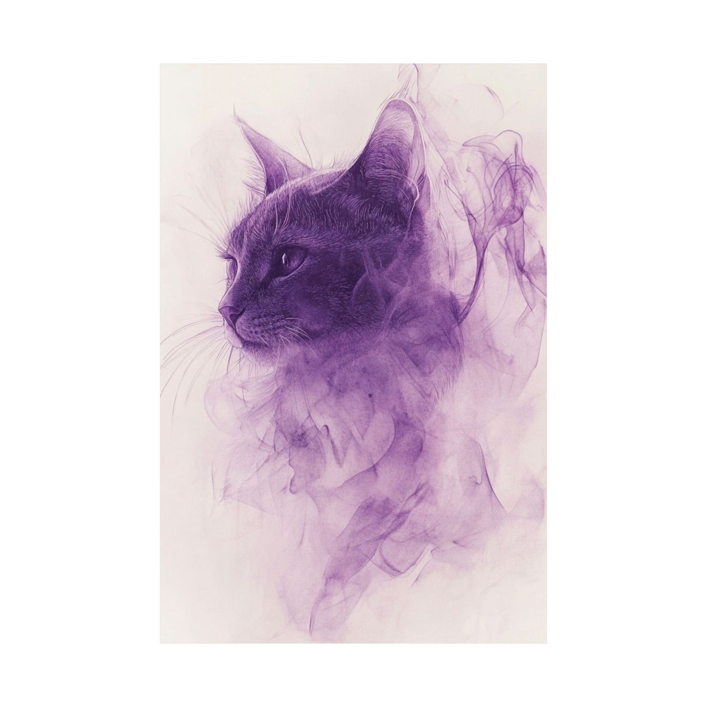 Purple Smoke Cat Poster