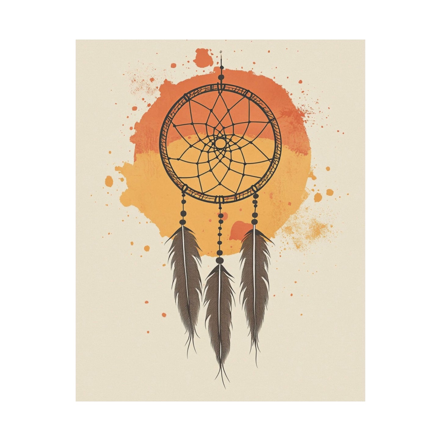 Watercolor Sunset Dreamcatcher Poster