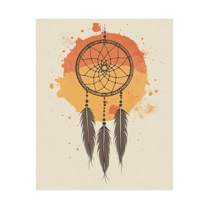 Watercolor Sunset Dreamcatcher Poster