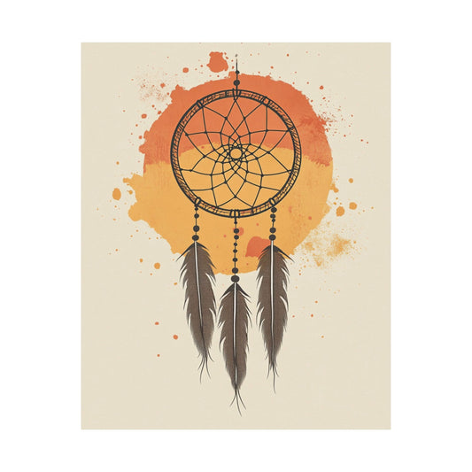 Watercolor Sunset Dreamcatcher Poster