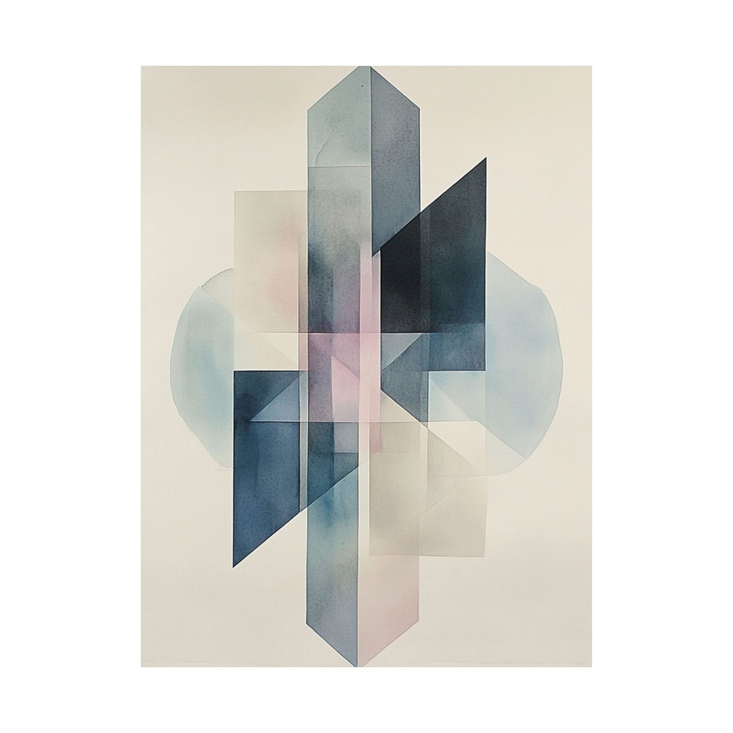 Geometric Crystal Watercolor Poster
