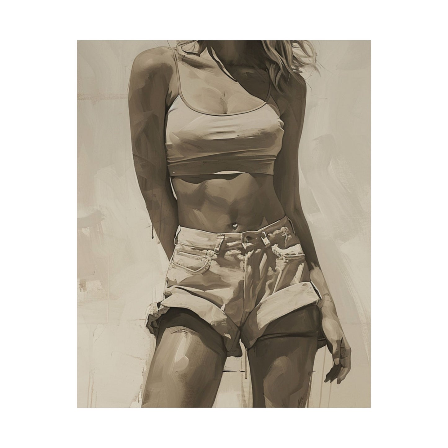 Minimalist Summer Figure Printed Poster
