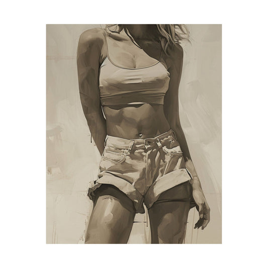 Minimalist Summer Figure Printed Poster