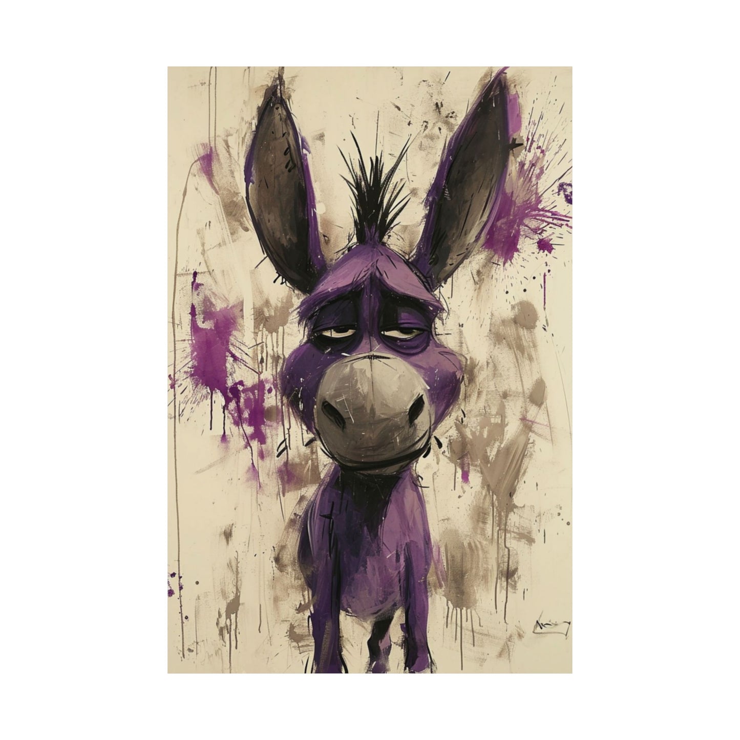 Purple Donkey Printed Poster