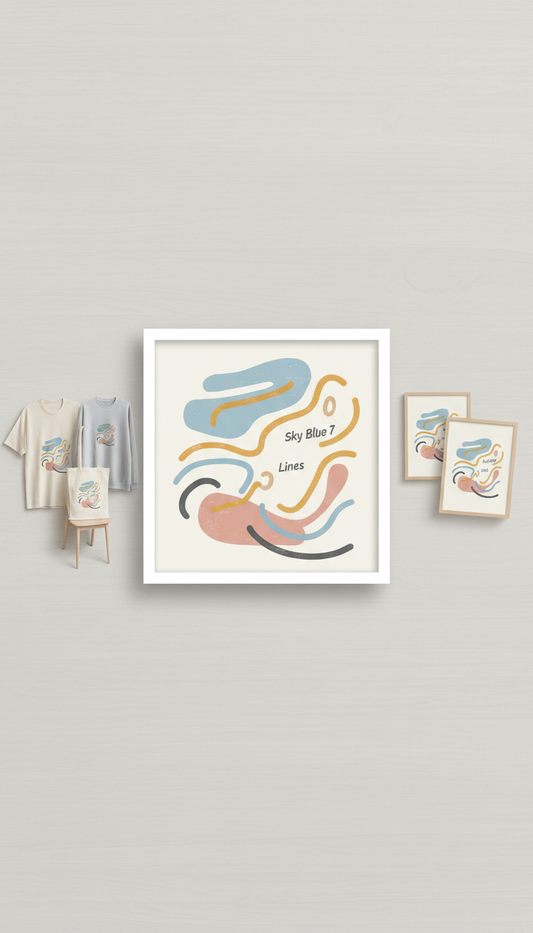 Sky Blue Lines Digital Download